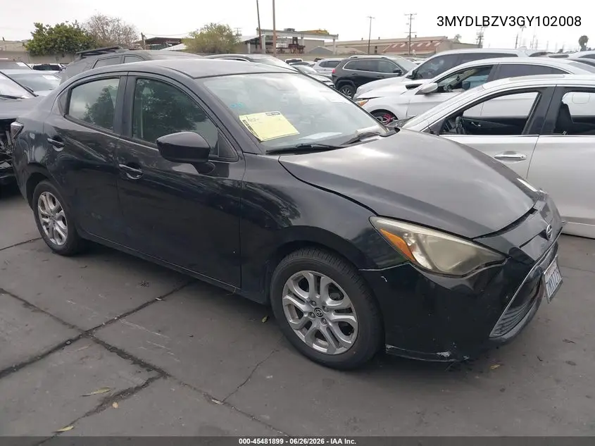 2016 Scion Ia VIN: 3MYDLBZV3GY102008 Lot: 45481899