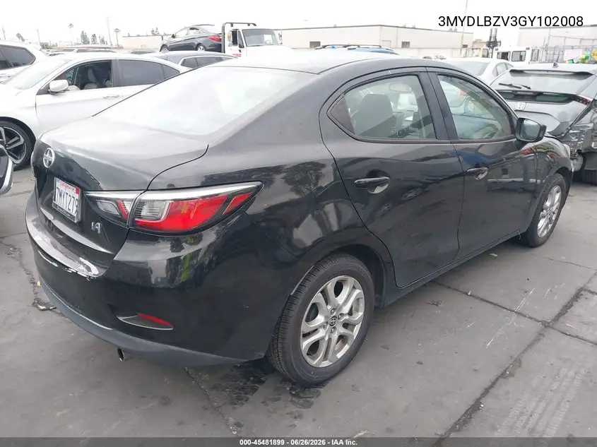 2016 Scion Ia VIN: 3MYDLBZV3GY102008 Lot: 45481899