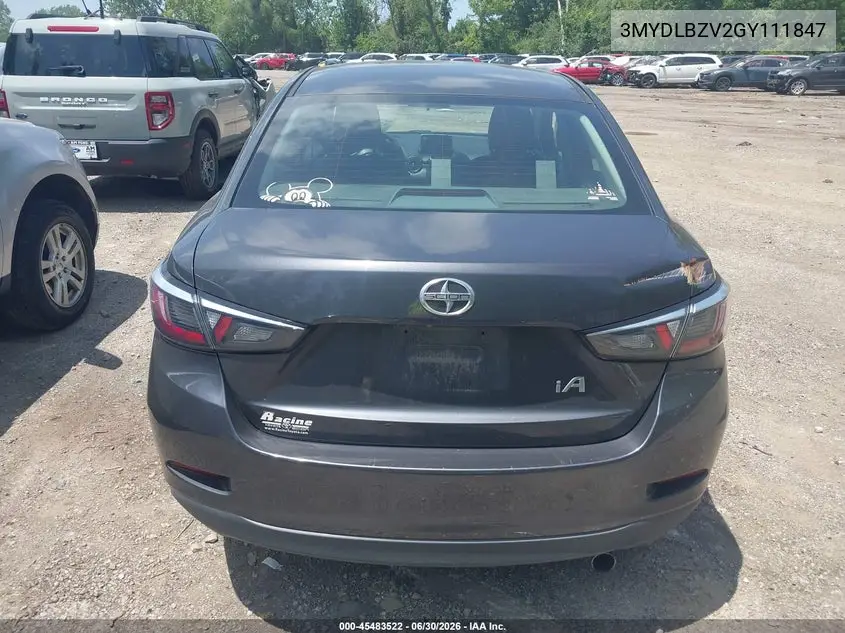 2016 Scion Ia VIN: 3MYDLBZV2GY111847 Lot: 45483522