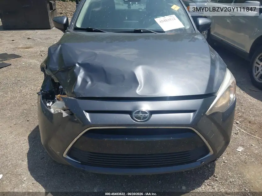 2016 Scion Ia VIN: 3MYDLBZV2GY111847 Lot: 45483522
