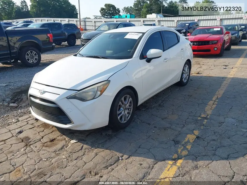 2016 Scion Ia VIN: 3MYDLBZV6GY122320 Lot: 45513985
