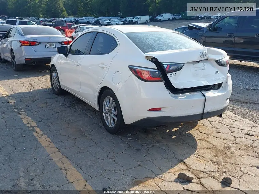 2016 Scion Ia VIN: 3MYDLBZV6GY122320 Lot: 45513985
