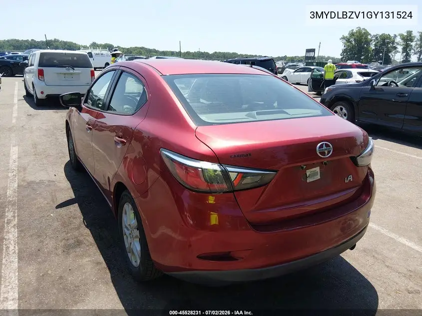 2016 Scion Ia VIN: 3MYDLBZV1GY131524 Lot: 45528231
