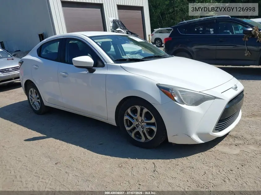 2016 Scion Ia VIN: 3MYDLBZVXGY126998 Lot: 45536551