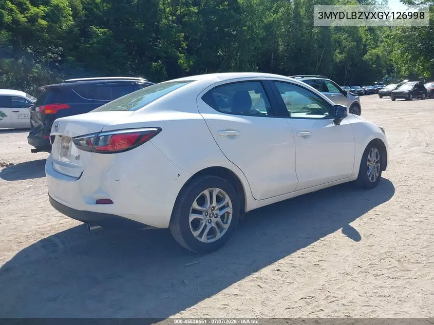 2016 Scion Ia VIN: 3MYDLBZVXGY126998 Lot: 45536551