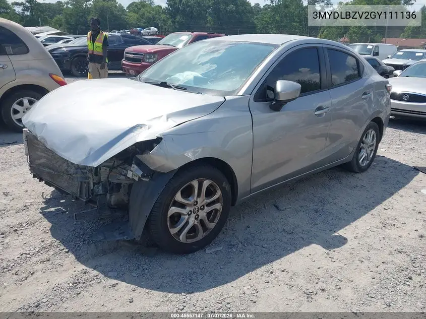 2016 Scion Ia VIN: 3MYDLBZV2GY111136 Lot: 45557147