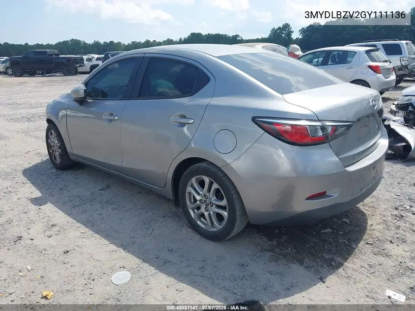 2016 Scion Ia VIN: 3MYDLBZV2GY111136 Lot: 45557147