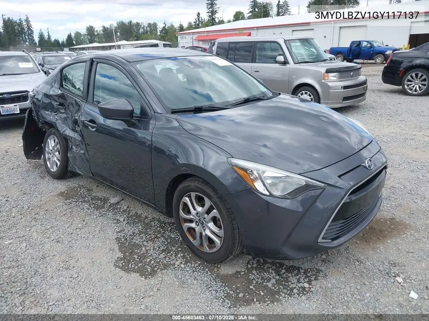 2016 Scion Ia VIN: 3MYDLBZV1GY117137 Lot: 45603463