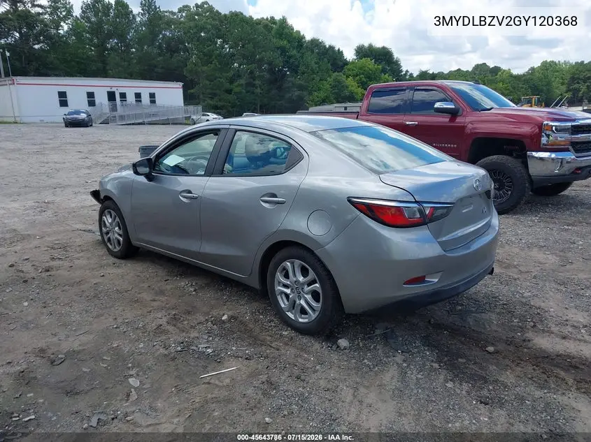 2016 Scion Ia VIN: 3MYDLBZV2GY120368 Lot: 45643786