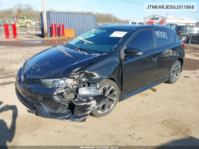 2016 Scion Im VIN: JTNKARJE5GJ511868 Lot: 44890187