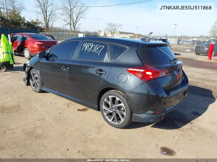 2016 Scion Im VIN: JTNKARJE5GJ511868 Lot: 44890187