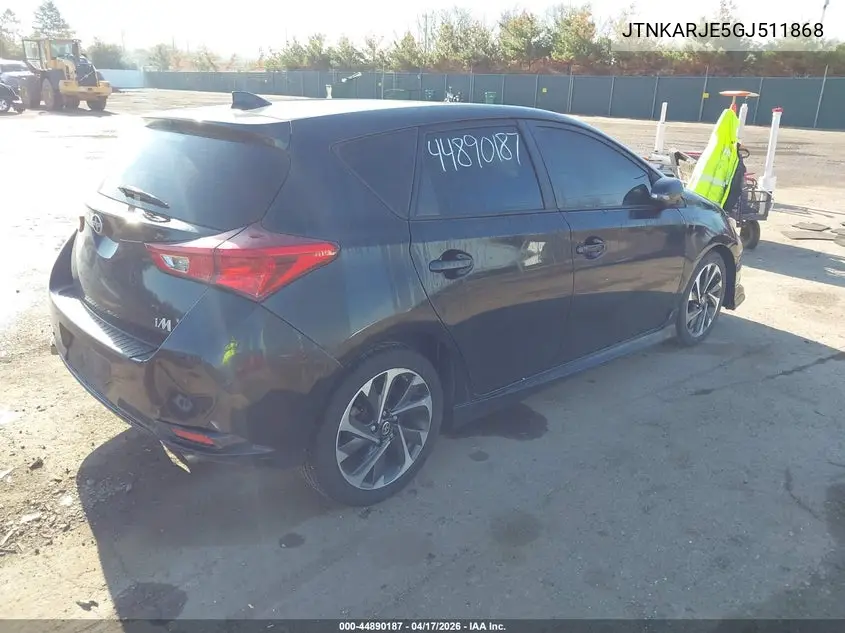 2016 Scion Im VIN: JTNKARJE5GJ511868 Lot: 44890187