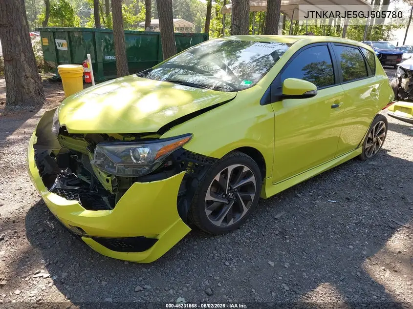 2016 Scion Im VIN: JTNKARJE5GJ505780 Lot: 45231668