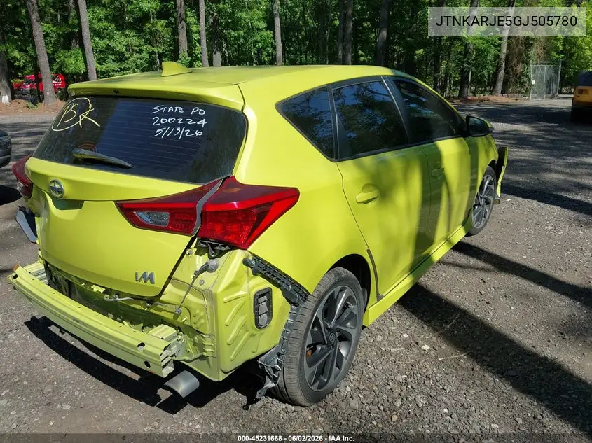 2016 Scion Im VIN: JTNKARJE5GJ505780 Lot: 45231668