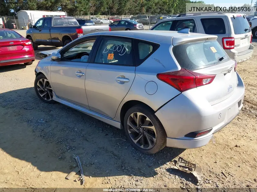 2016 Scion Im VIN: JTNKARJEXGJ505936 Lot: 45244155