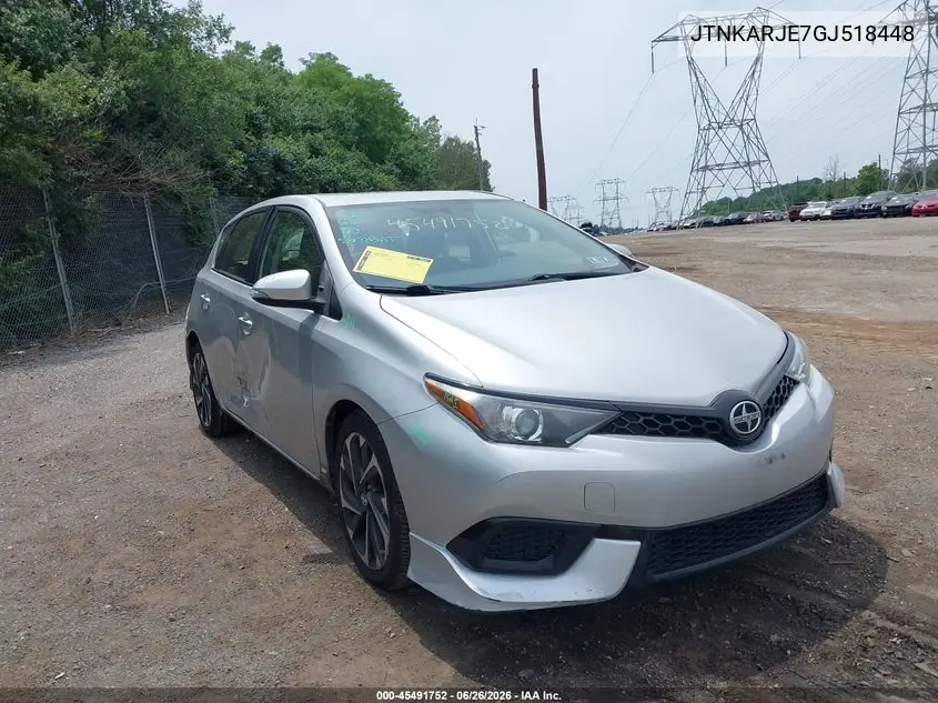 2016 Scion Im VIN: JTNKARJE7GJ518448 Lot: 45491752