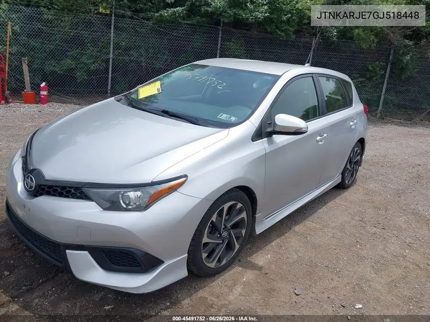 2016 Scion Im VIN: JTNKARJE7GJ518448 Lot: 45491752