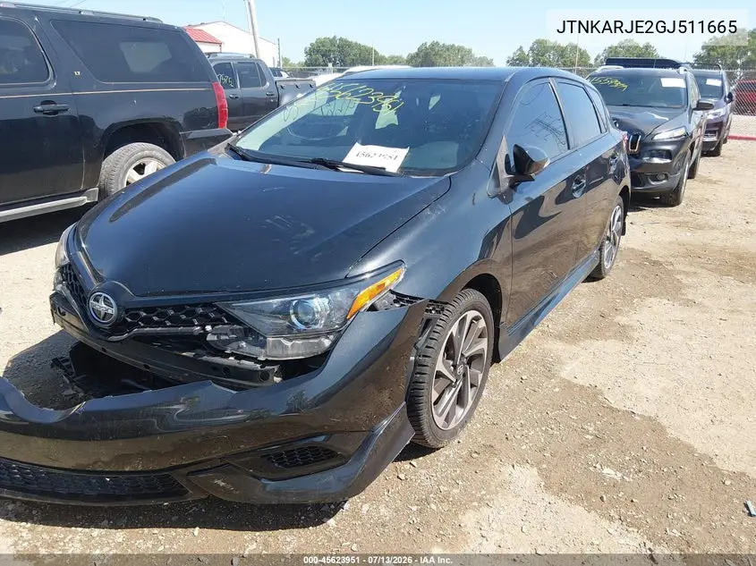 2016 Scion Im VIN: JTNKARJE2GJ511665 Lot: 45623951