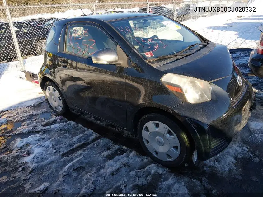 2012 Scion Iq VIN: JTNJJXB00CJ020332 Lot: 44387353