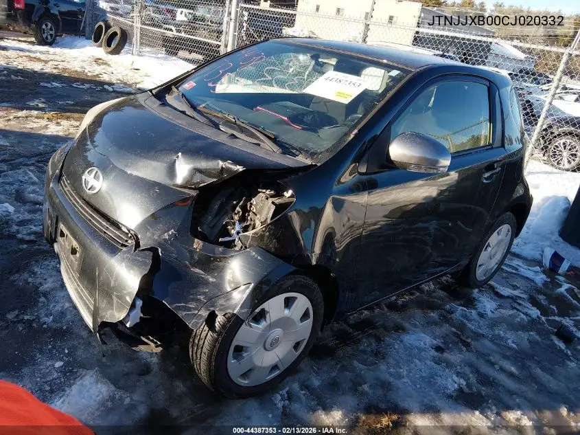 2012 Scion Iq VIN: JTNJJXB00CJ020332 Lot: 44387353