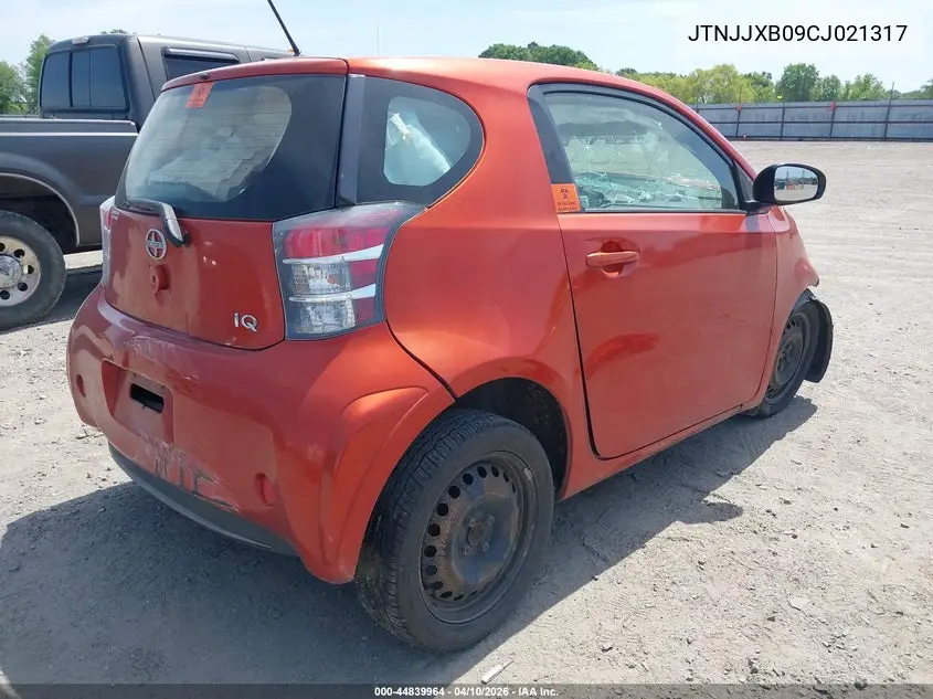 2012 Scion Iq VIN: JTNJJXB09CJ021317 Lot: 44839964