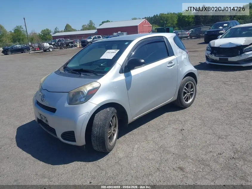 2012 Scion Iq VIN: JTNJJXB02CJ014726 Lot: 45024889