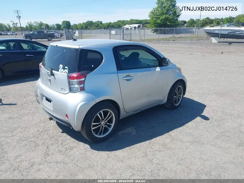 2012 Scion Iq VIN: JTNJJXB02CJ014726 Lot: 45024889