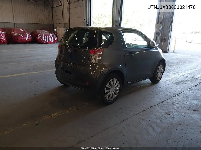 2012 Scion Iq VIN: JTNJJXB06CJ021470 Lot: 45027690