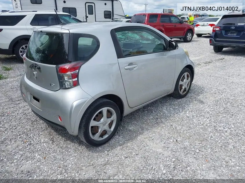 2012 Scion Iq VIN: JTNJJXB04CJ014002 Lot: 45268873