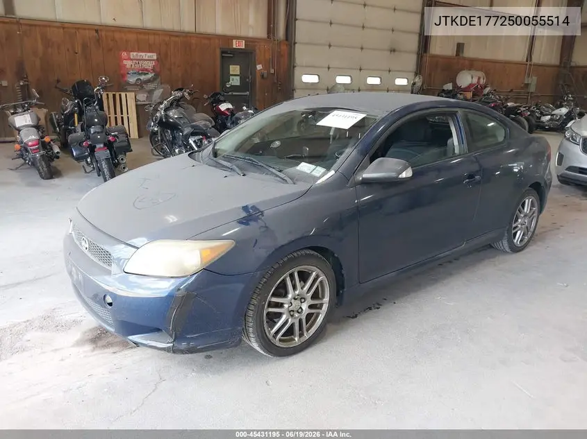 2005 Scion Tc VIN: JTKDE177250055514 Lot: 45431195