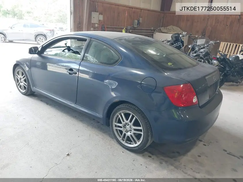 2005 Scion Tc VIN: JTKDE177250055514 Lot: 45431195