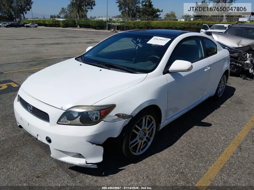 2005 Scion Tc VIN: JTKDE167650047806 Lot: 45628957