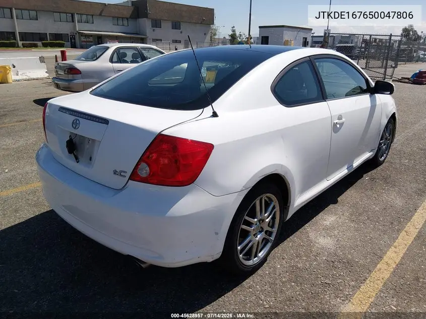 2005 Scion Tc VIN: JTKDE167650047806 Lot: 45628957