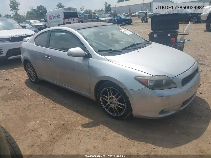 2005 Scion Tc VIN: JTKDE177850029984 Lot: 45656920