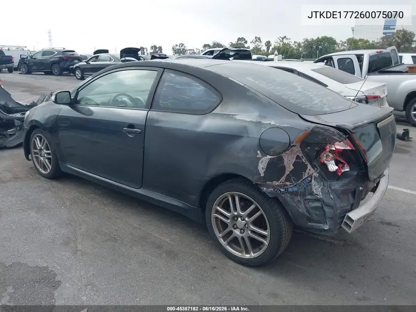 2006 Scion Tc VIN: JTKDE177260075070 Lot: 45387182