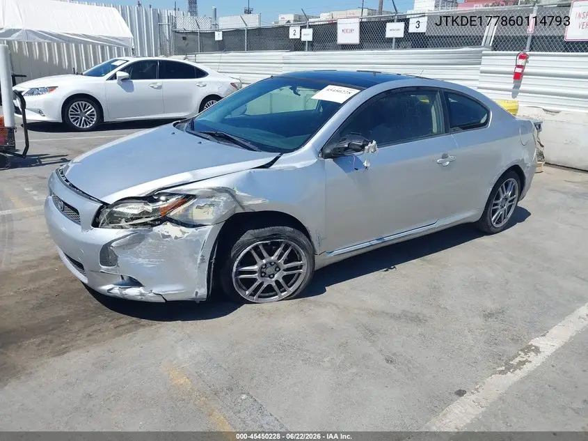 2006 Scion Tc VIN: JTKDE177860114793 Lot: 45450228