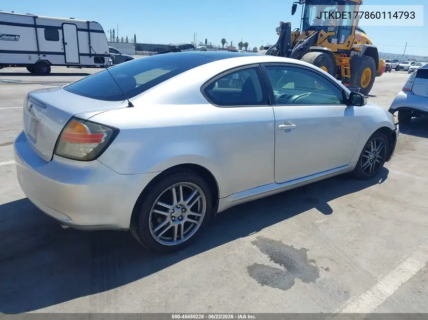 2006 Scion Tc VIN: JTKDE177860114793 Lot: 45450228