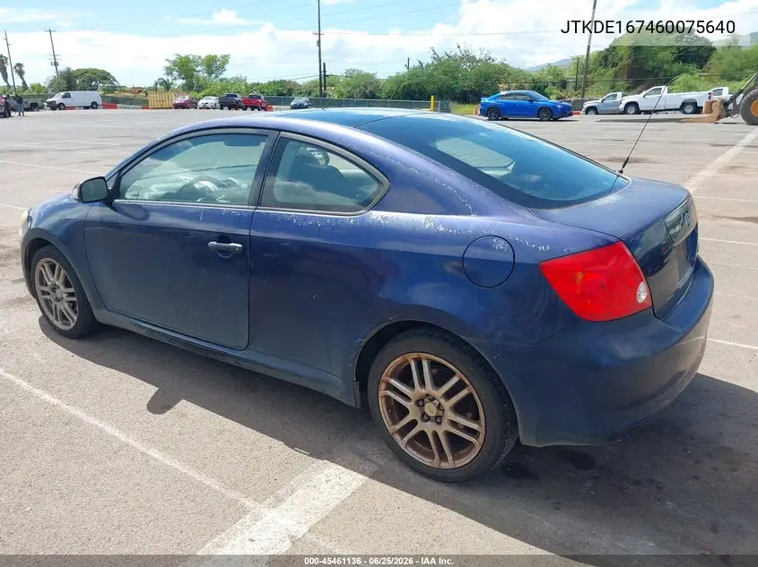 2006 Scion Tc VIN: JTKDE167460075640 Lot: 45461136