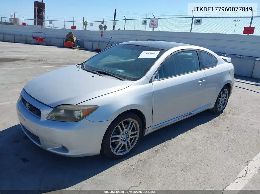 2006 Scion Tc VIN: JTKDE177960077849 Lot: 45612888