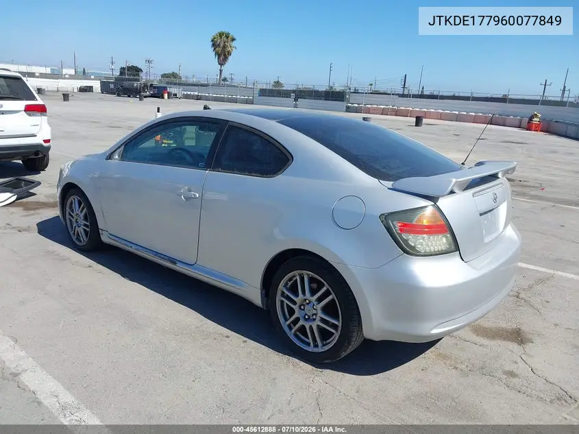 2006 Scion Tc VIN: JTKDE177960077849 Lot: 45612888