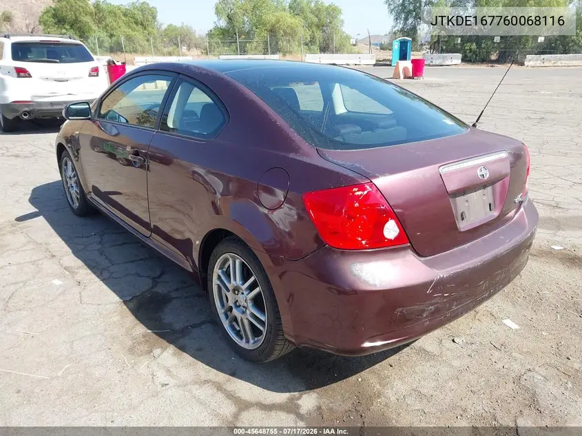 2006 Scion Tc VIN: JTKDE167760068116 Lot: 45648755