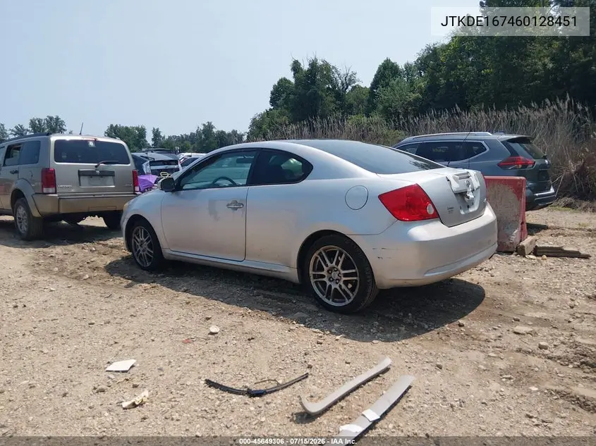 2006 Scion Tc VIN: JTKDE167460128451 Lot: 45649306