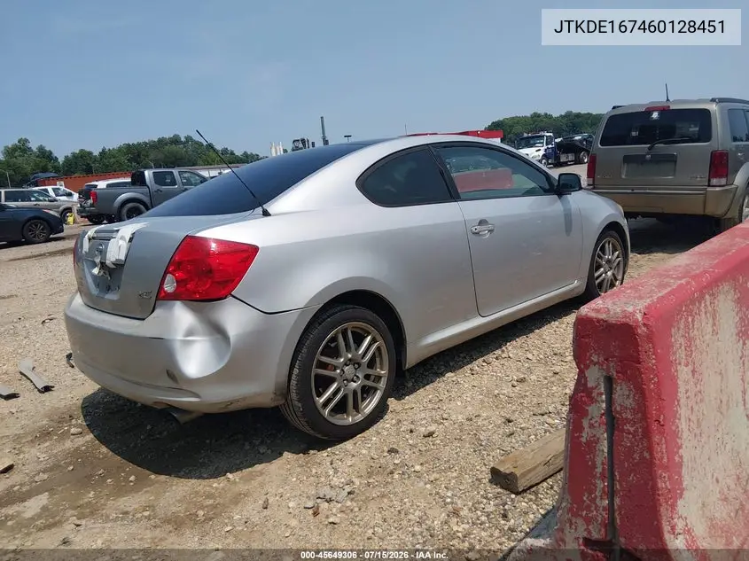 2006 Scion Tc VIN: JTKDE167460128451 Lot: 45649306
