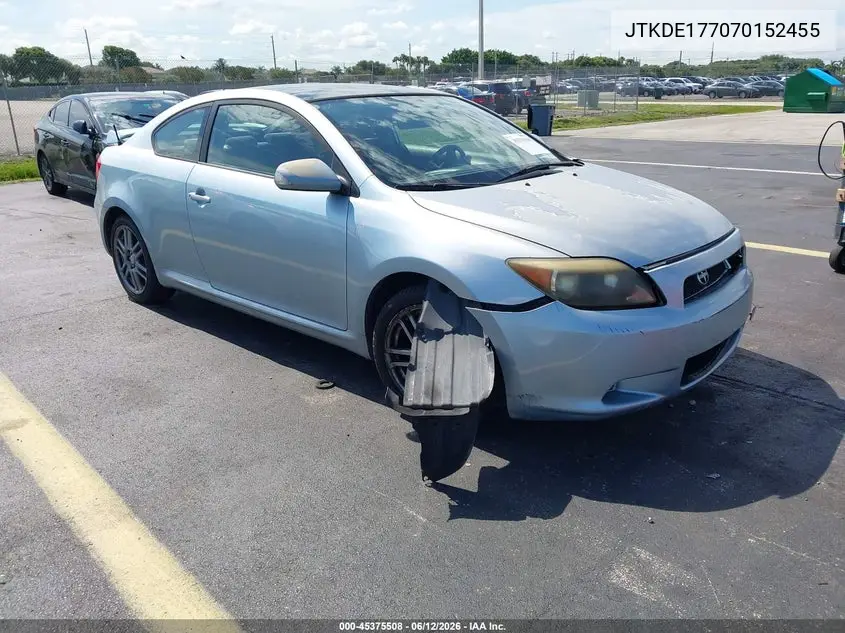 2007 Scion Tc VIN: JTKDE177070152455 Lot: 45375508