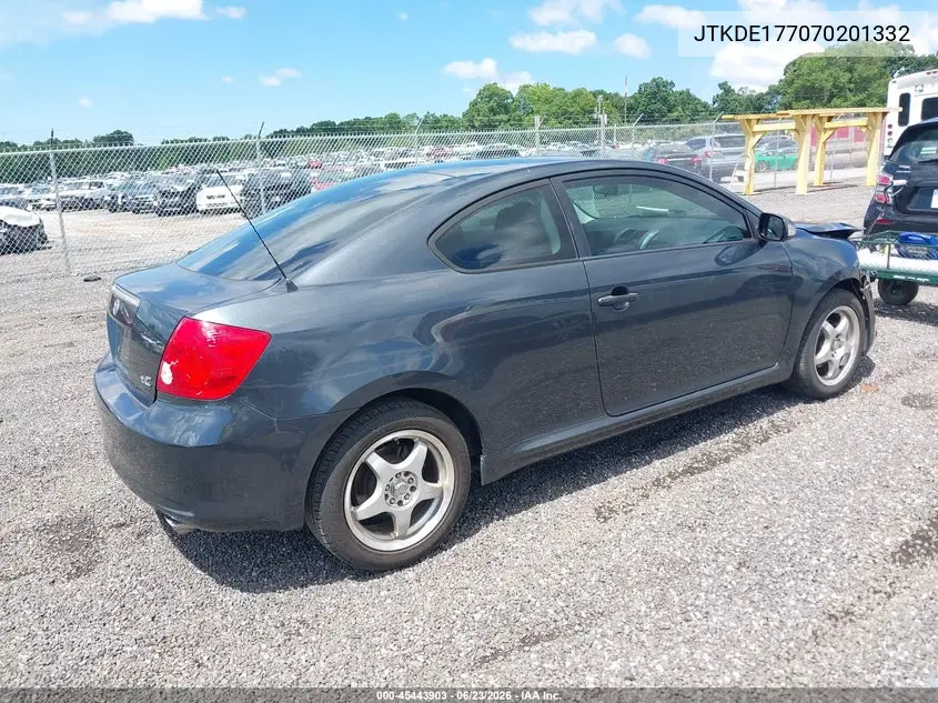 2007 Scion Tc VIN: JTKDE177070201332 Lot: 45443903