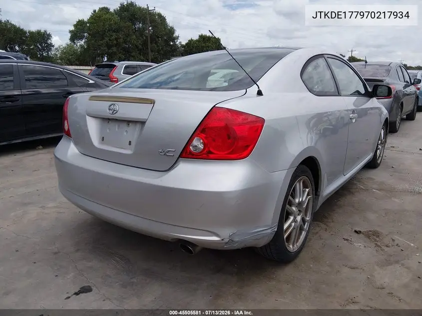 2007 Scion Tc VIN: JTKDE177970217934 Lot: 45505581