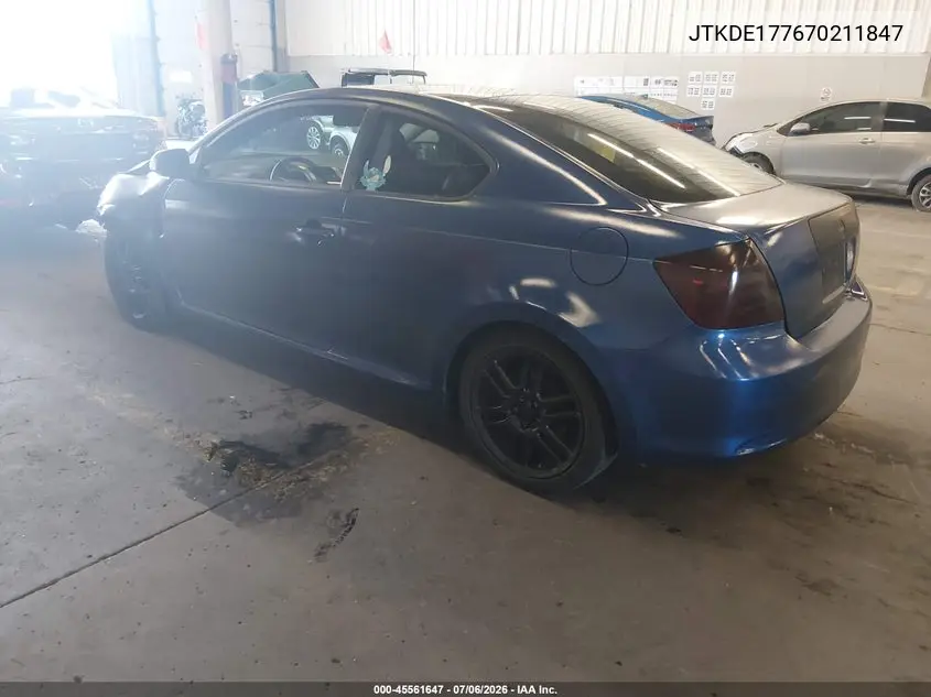2007 Scion Tc VIN: JTKDE177670211847 Lot: 45561647