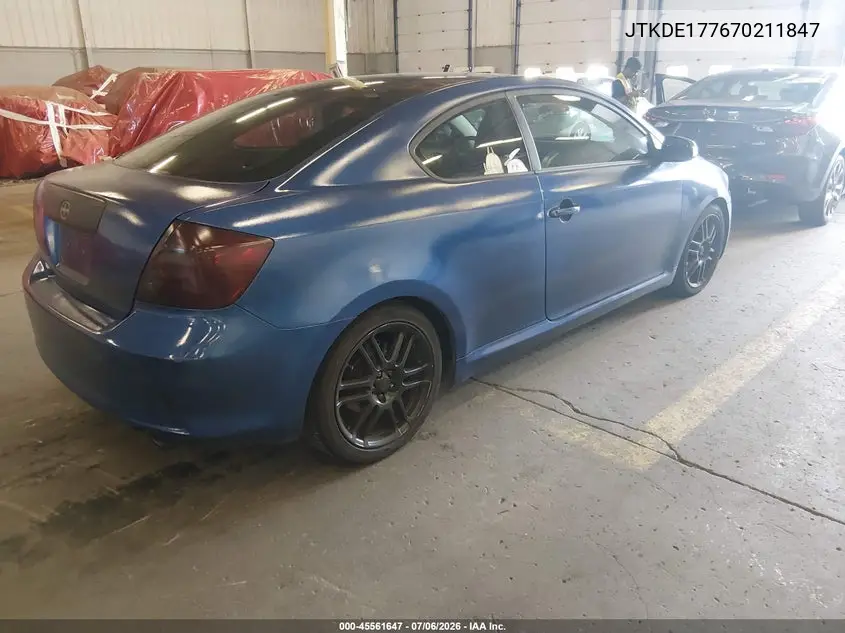 2007 Scion Tc VIN: JTKDE177670211847 Lot: 45561647