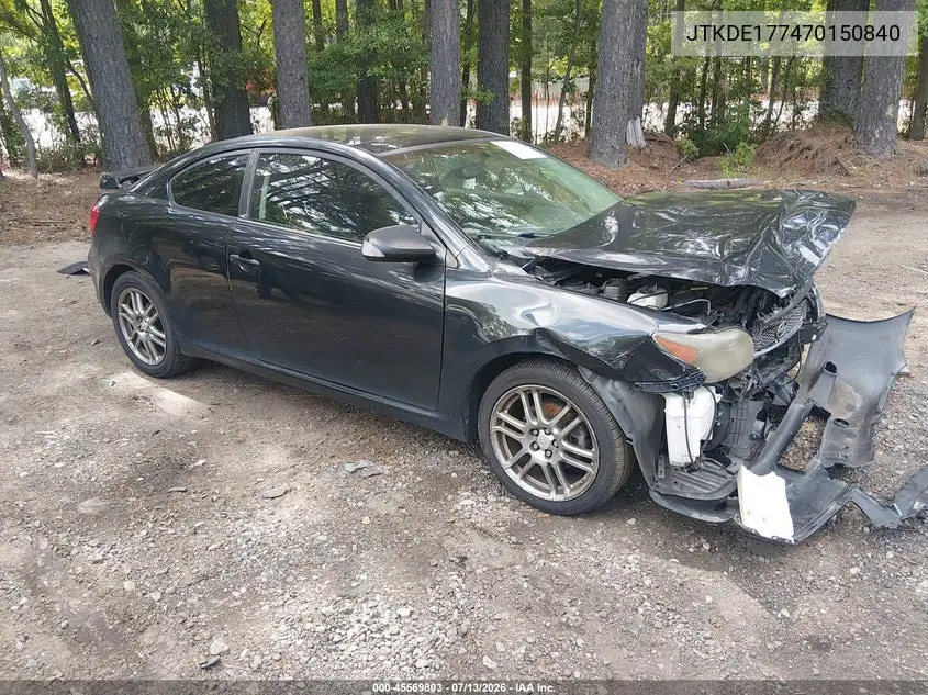 2007 Scion Tc VIN: JTKDE177470150840 Lot: 45569803