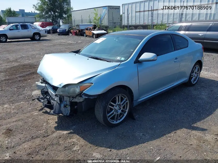 2007 Scion Tc VIN: JTKDE177670188909 Lot: 45637014